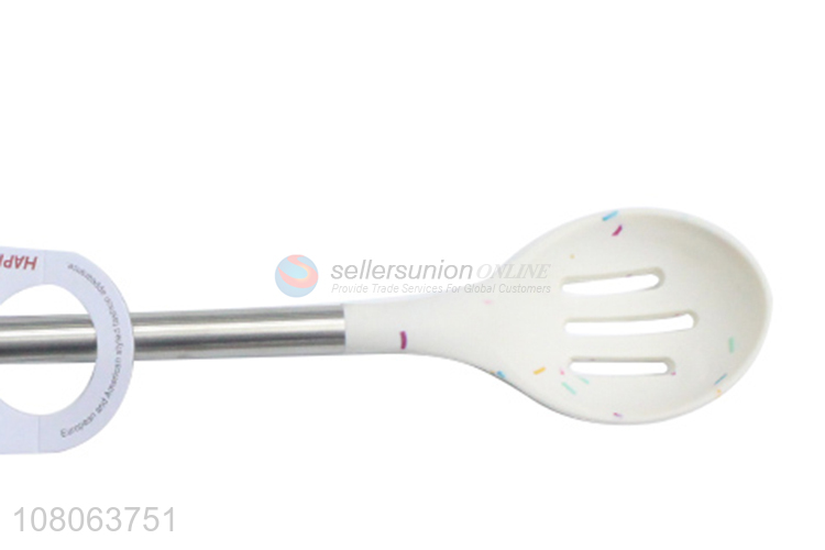 Online wholesale white silicone utensils slotted ladle