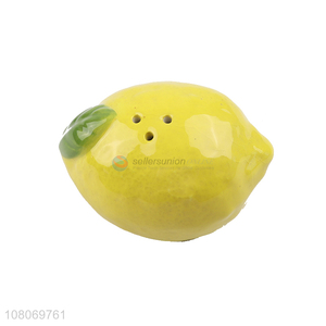 Good quality novelty lemon shape ceramic salt and pepper shaker