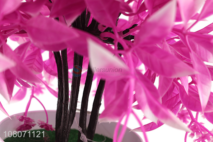 New products pink plastic artificial flower bonsai for sale