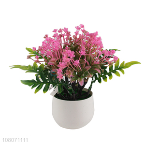 Best selling pink artificial flower home decoration bonsai