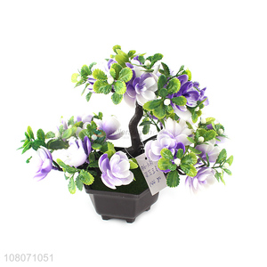 Factory wholesale purple artificial plastic flower for home