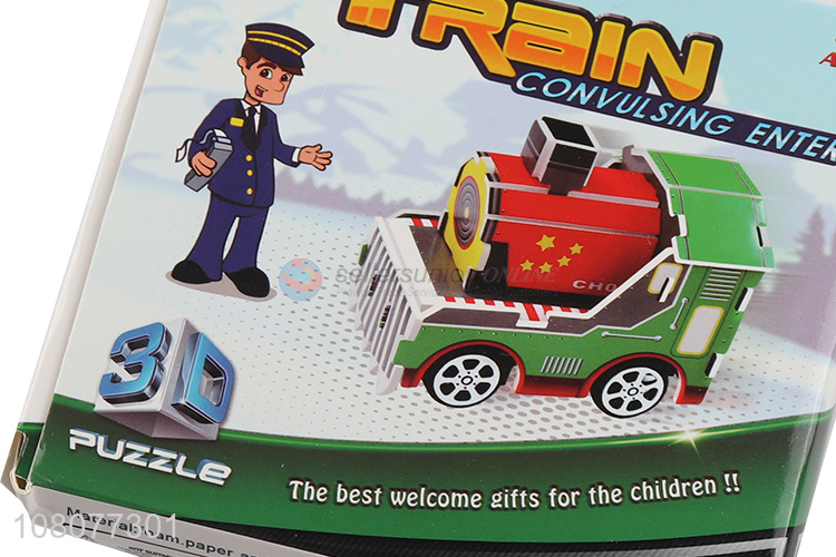 Recent product 3D train engine puzzle intelligent puzzles for kids