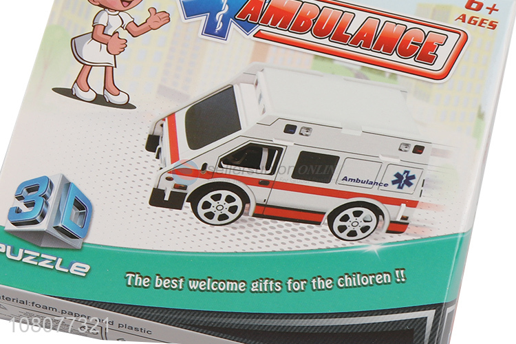 New arrival 3D ambulance puzzles educational paper board puzzles