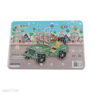 China factory 3D jeep puzzle kids boys educational puzzle 44 pieces