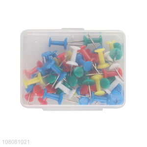 New arrival colorful plastic head steel point push pins map thumbtacks