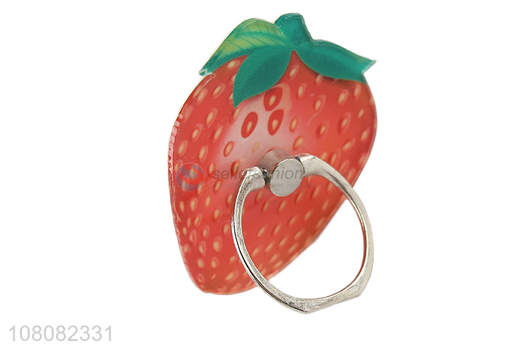 Hot selling strawberry shape acrylic ring stand holder for cellphone