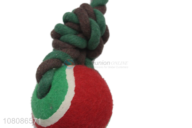 Top selling durable pets cotton tope chew toys with ball