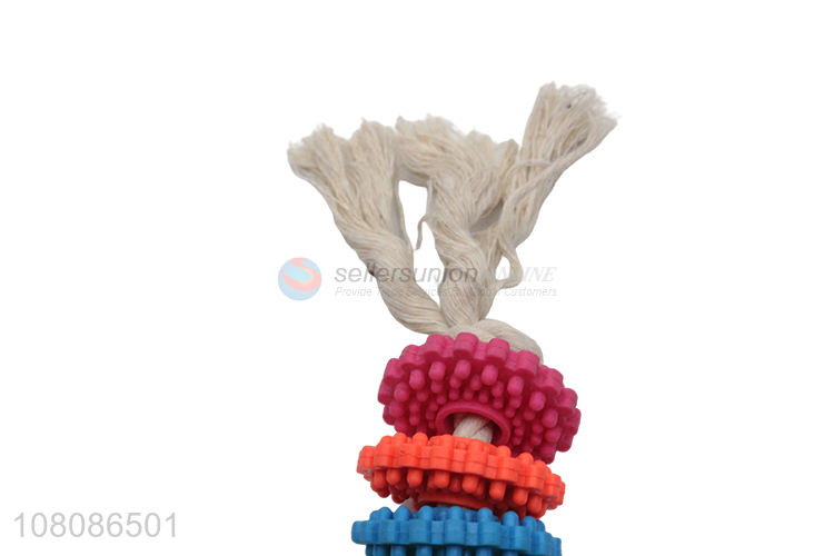 Cheap price colourful cotton rope pets chew toys for training