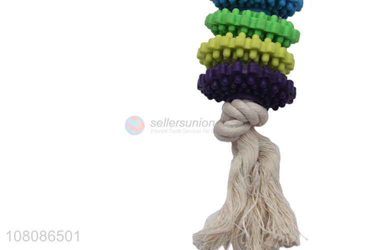 Cheap price colourful cotton rope pets chew toys for training