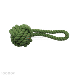 Popular products green cotton rope pets chew interactive toys