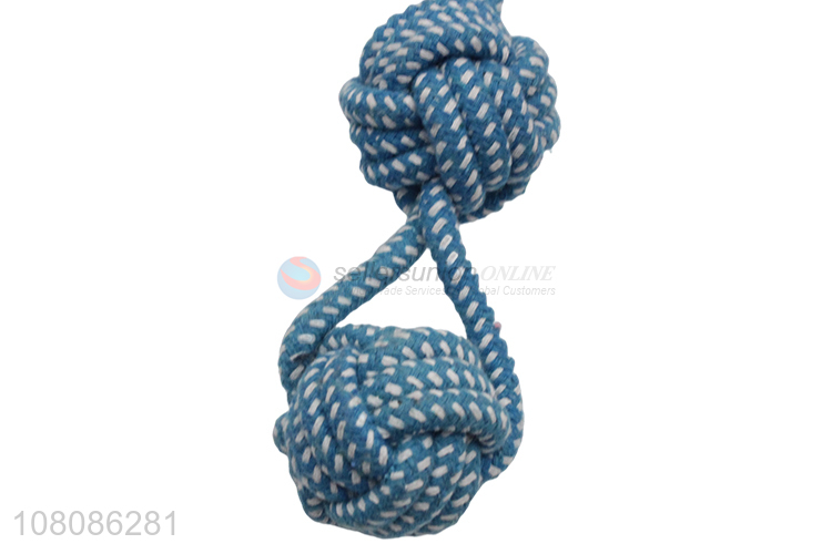 Factory direct sale blue cotton rope pets chew training toys