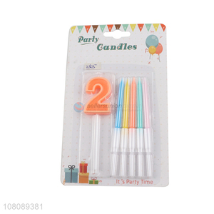 China supplier color party candles creative number candles