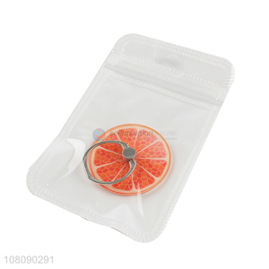 Yiwu market fruit acrylic mobile phone holder with metal ring