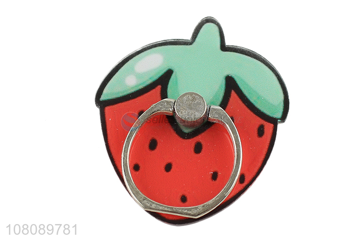 Wholesale cartoon strawberry finger ring acrylic phone holder