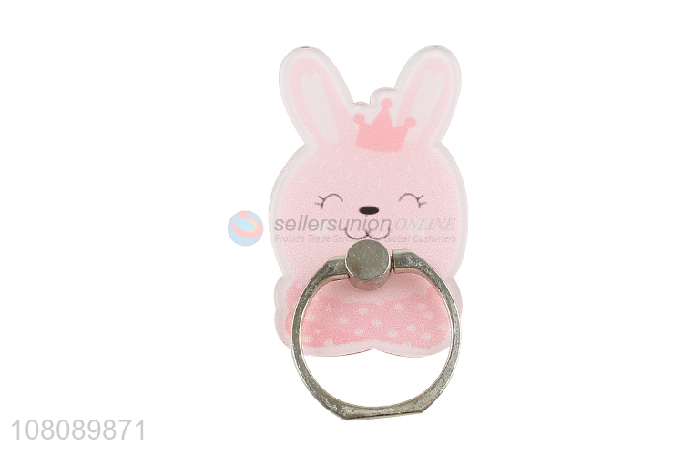 China supplier cartoon rabbit acrylic finger ring cellphone holder