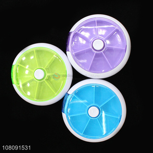 Hot products multicolor round pill case medicine storage box