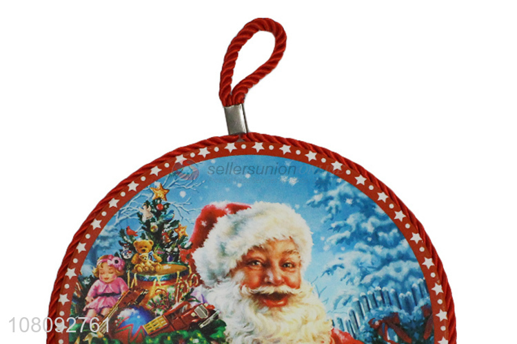 High quality home decoration ceramic Christmas coaster with cork back