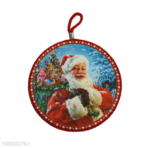 High quality home decoration ceramic Christmas coaster with cork back