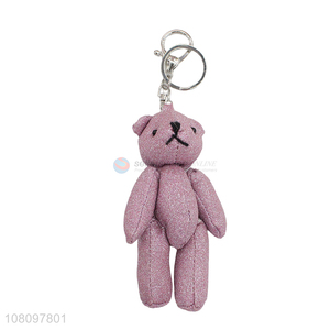 China market purple cartoon bear polyester joint doll pendant