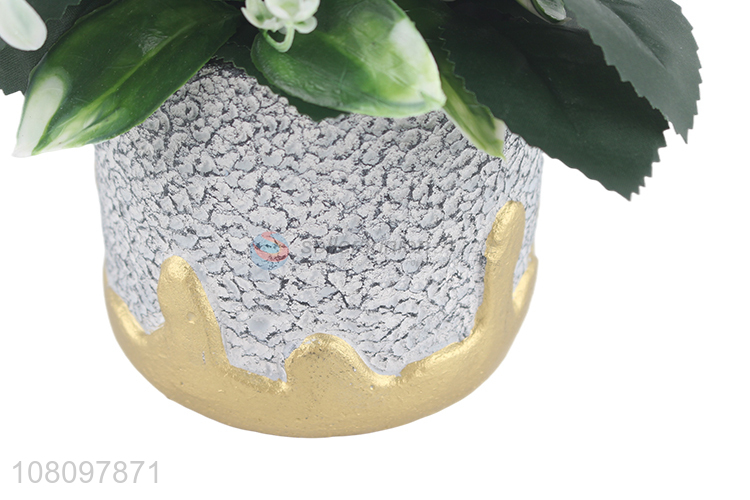 Custom Plastic Flower Resin Flower Pot Simulation Potted Plant