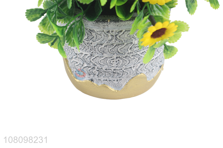 Newest Resin Simulation Potted Plant Decorative Artificial Flower