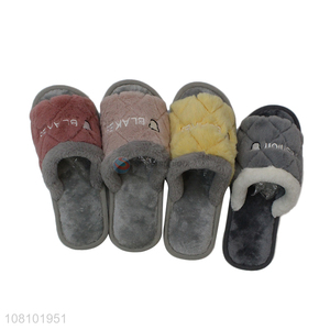 Online wholesale soft fuzzy fashion women winter slippers