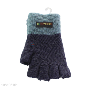 Good quality fleece lined gloves half-finger gloves for men