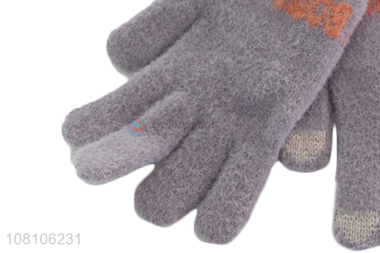 Top quality purple warm gloves creative touch screen gloves