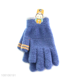 Popular products blue warm gloves children fleece lined gloves