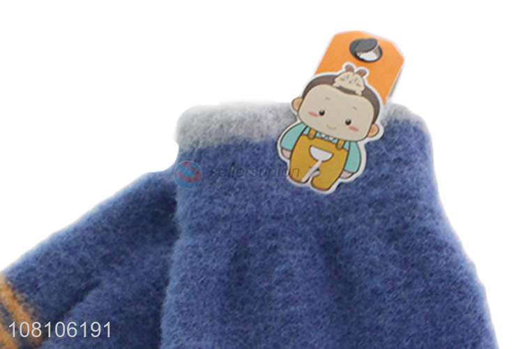 Popular products blue warm gloves children fleece lined gloves