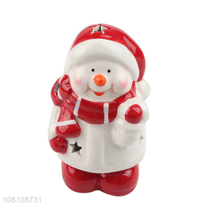 Wholesale holiday decoration christmas LED ceramic ornaments