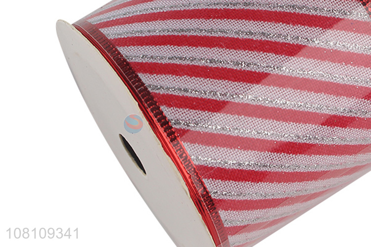 Recent design diagonal stripes glitter Christmas tree ribbon