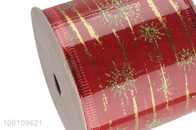 Low price wired polyester ribbon Christmas gift wrapping