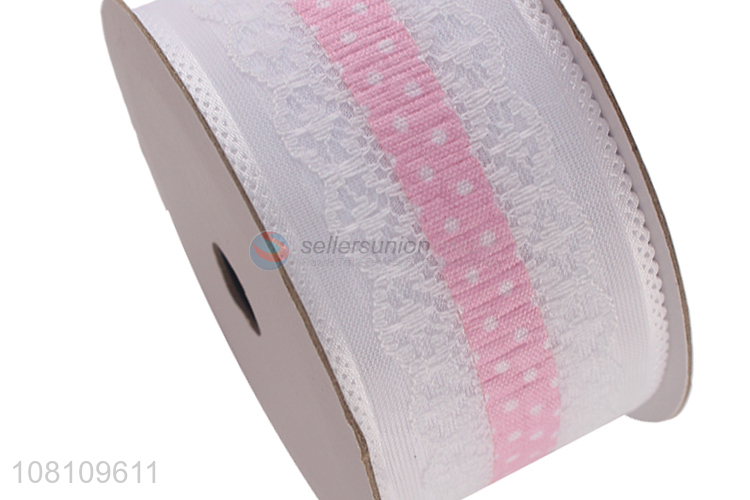 Yiwu market multi-use wide lace ribbon Christmas fabric ribbon