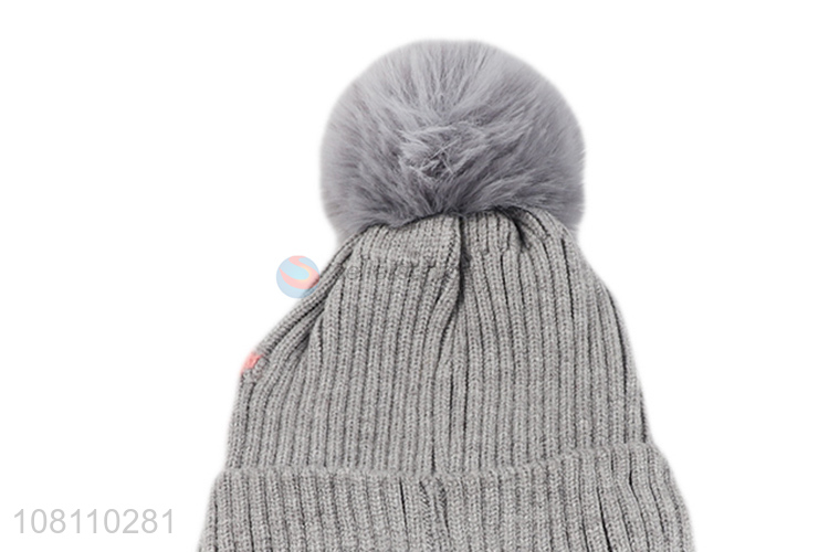 China factory grey children winter earmuffs hats