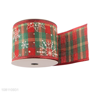 Custom Christmas Decoration Plaid Ribbon Gift Bows Ribbons