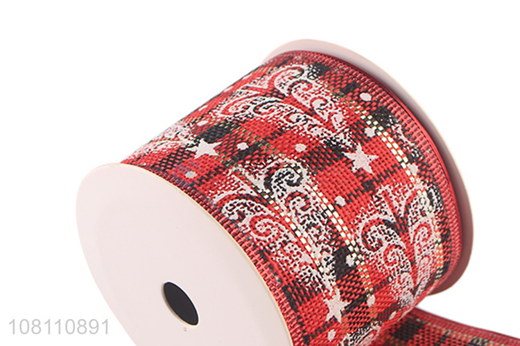 Best Selling Christmas Wired Edge Ribbon Festive Decorative Ribbons