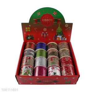 Popular Christmas Wired Edge Ribbons Fashion Ribbons Set