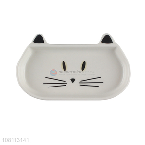 Yiwu market creative ceramic cat plates kitchen sauce plate