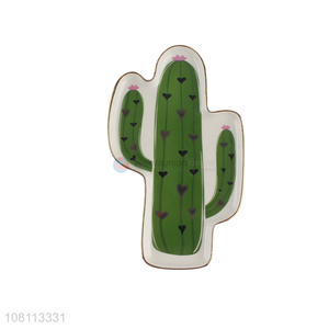 Low price creative cactus plates ceramic dinner plates