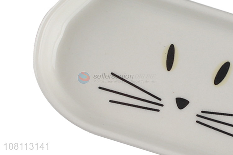 Yiwu market creative ceramic cat plates kitchen sauce plate