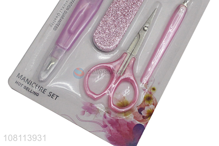 Yiwu products 4pieces plastic nail polishing care manicure set