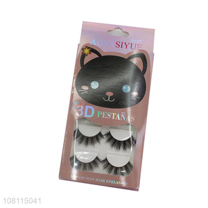 Yiwu market natural women makeup fluffy false eyelashes