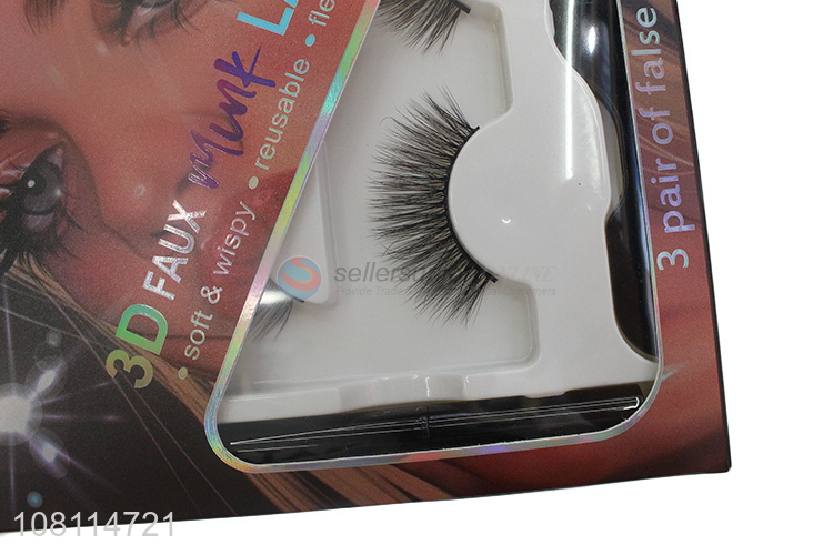 Good quality reusable soft 3D false eyelashes for women