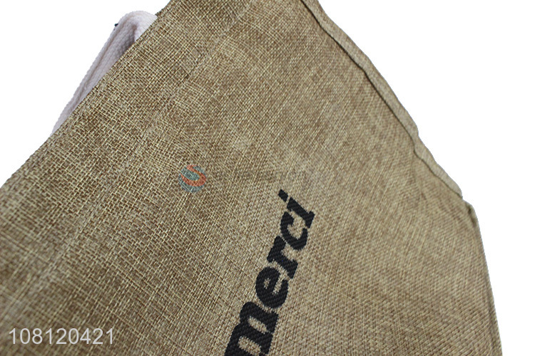 Hot selling imitated linen tote bag handbag burlap jute beach bag