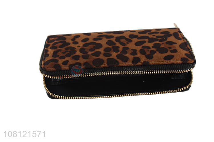 Custom Sexy Leopard Print Long Wallet Ladies Card Holder