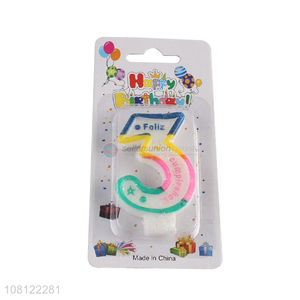 New product multicolor cake decoration number birthday candles