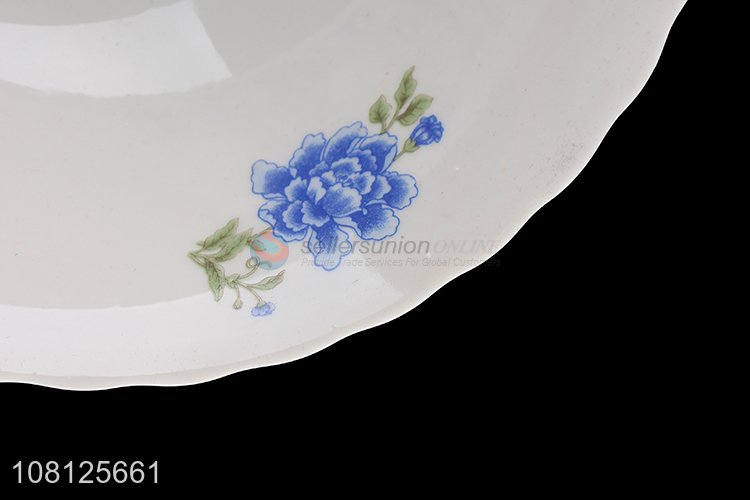 Top product large ceramic soup bowl with floral pattern