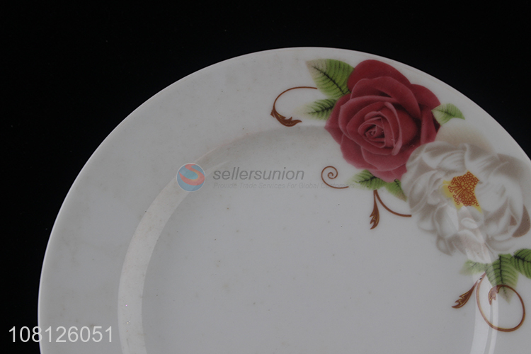 Yiwu market flower pattern ceramic plate salad pasta plate