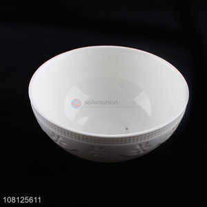 Yiwu market embossed ceramic salad noodle bowl dinnerware